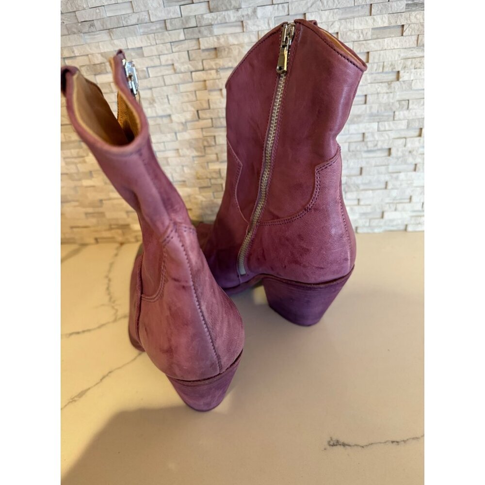 NEW Free People Brayden Western Boots Leather EU 36 US 5.5 Purple - Picture 5 of 5